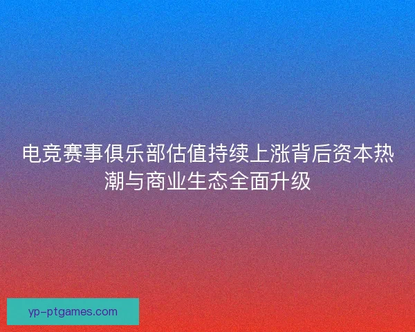 电竞赛事俱乐部估值持续上涨背后资本热潮与商业生态全面升级